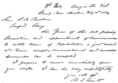Grant's Demand for Surrender
